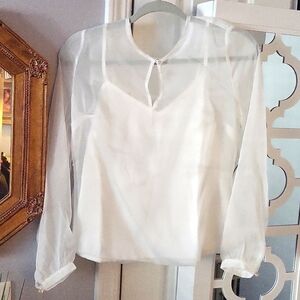 White House Black Market Blouse, Ecru, Size 0